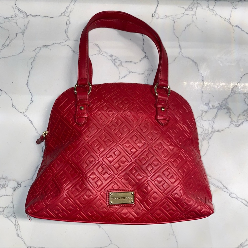 Tommy Hilfiger Handbag Purse Red Monogram Women’s
